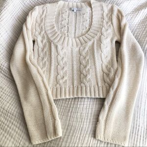 Charlotte Russe Cropped Cream Sweater